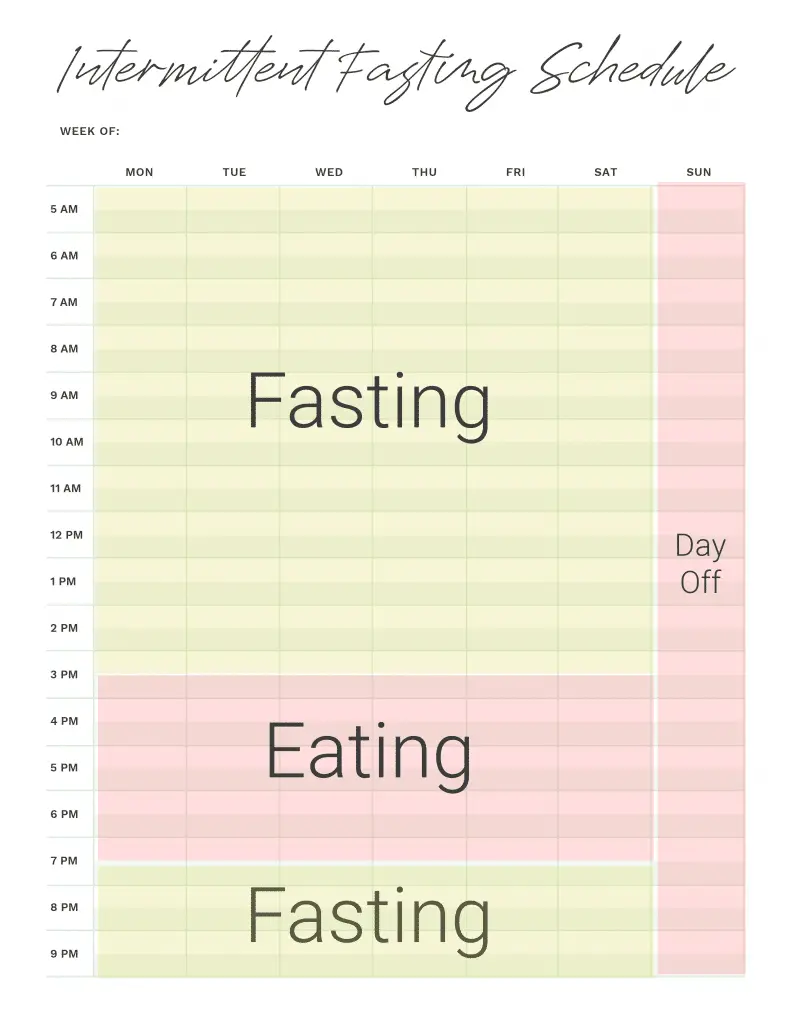 intermittent fasting schedule